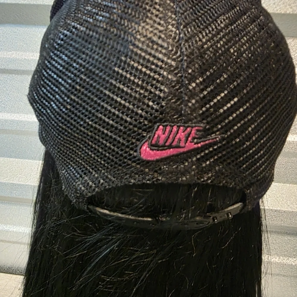 Nike Black Cap with Blue and Green Smiley Patch